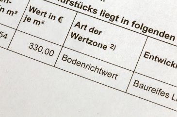 Foto: Dokument mit Bodenrichtwert